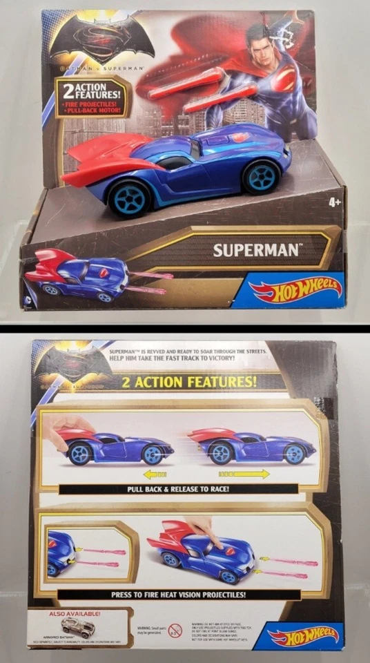 Hot Wheels DC Universe Deluxe Batman Vs Superman Vehicle SUPERMAN Pullback Car - Image 2 of 4