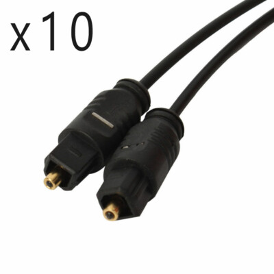 10 Pack Lot - TOSLINK Fiber Optical Optic Digital Audio SPDIF Cable Cord - 6ft