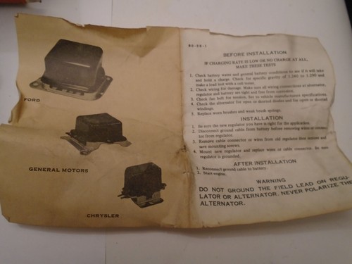 1963-1968 NUEVO STOCK ANTIGUO PONTIAC AMERICAN BOSCH REGULADOR DE VOLTAJE RAB 12-11 - Imagen 9 de 10