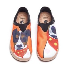 Men Size 6-11 UIN Slip On Shoes Canvas Comfortable loafer "Jack Russell Terrier"