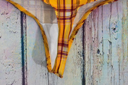 Women's NOBO No Boundaries Cotton Thong XS-3XL Multicolor Plaid Underwear Panty - Picture 5 of 6