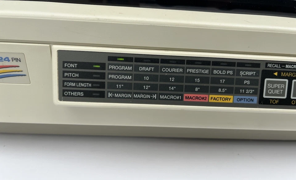 Panasonic KX P2123 Quiet 24 Pin Dot Matrix Printer VTG Untested Parts or Repair - Image 3 of 4