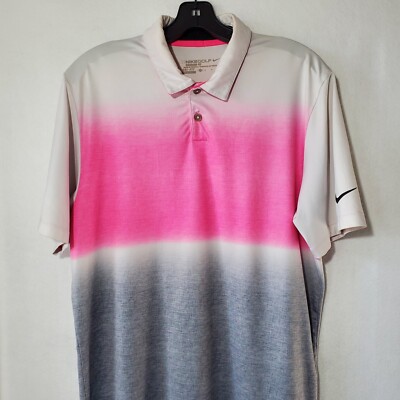 nike pink and white golf shirt