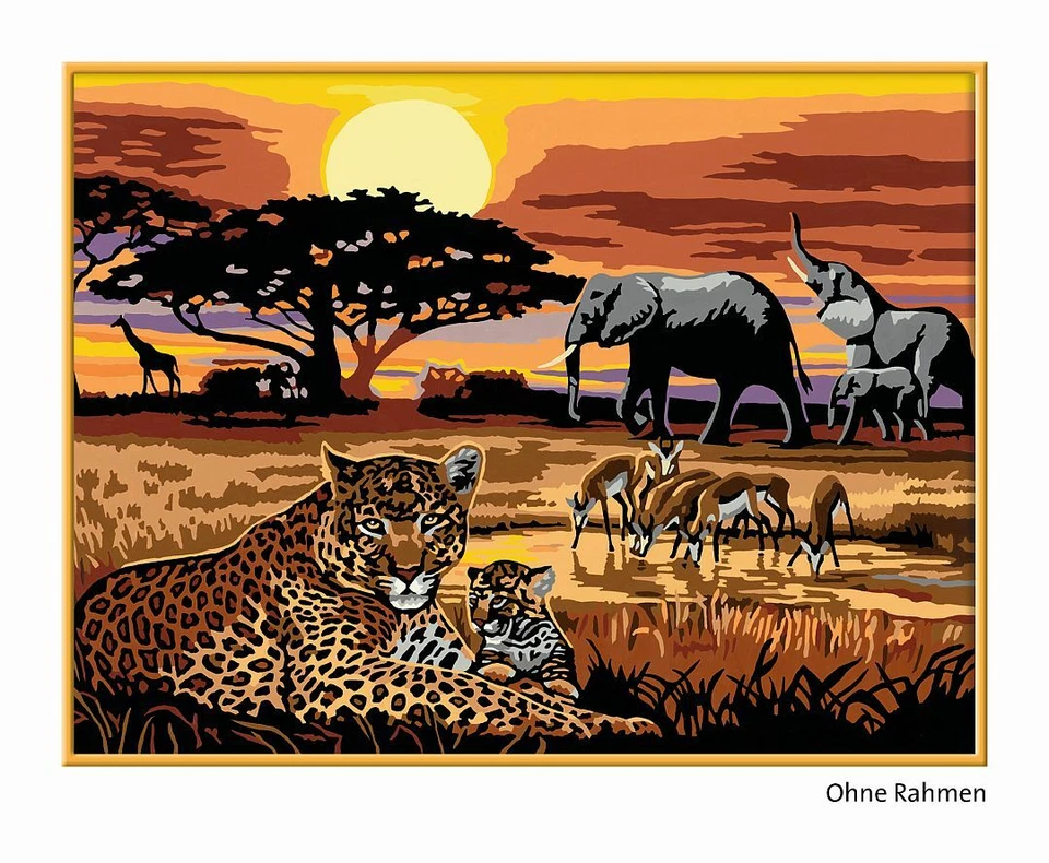 Ravensburger 28819 Malen nach Zahlen Malset Afrika Impressionen Savanne 40x30 cm - Bild 3 von 3