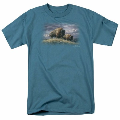 Wild Wings Nomads of the Plains T Shirt Mens Licensed Wildlife Tee Slate