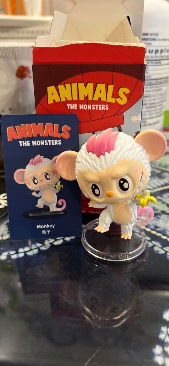 POP MART x HOW2WORK Labubu The Monsters Animals Monkey Mini Figure Art Toy  Gift