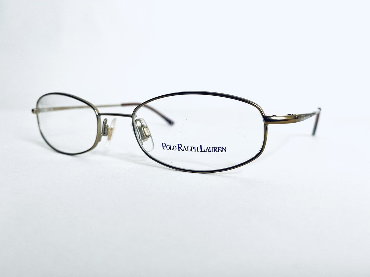 New Polo Ralph Lauren Gold Metal Oval Rectangular Glasses