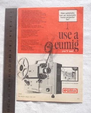 Eumig Film Projector Original Advertisement Removed From a Magazine