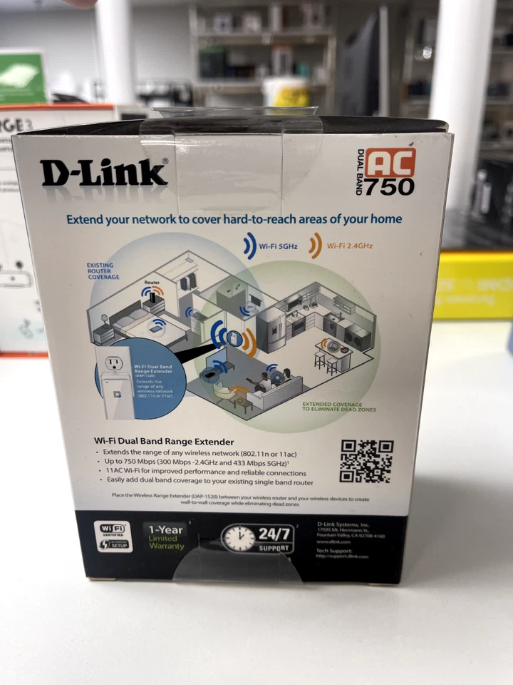 D-Link DAP-1520 Wireless AC 750 Access Point Range Extender WiFi Signal Repeater - Image 2 of 4
