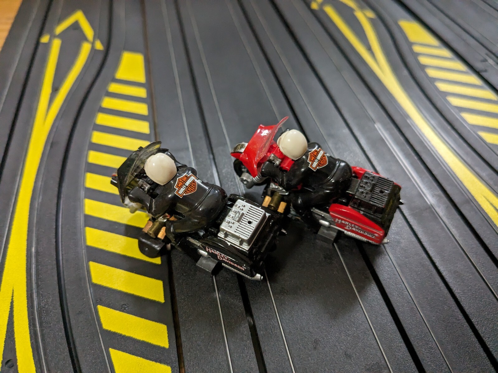 Pair of Tyco 1992 Harley Davidson Motorcycle slot cars working eBay