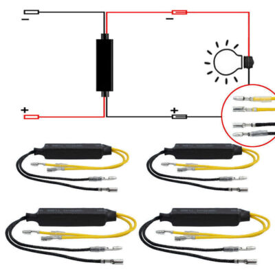 4x Widerstände Kabel LED Mini Blinker Motorrad 21W 26 Ohm Widerstand Wiederstand