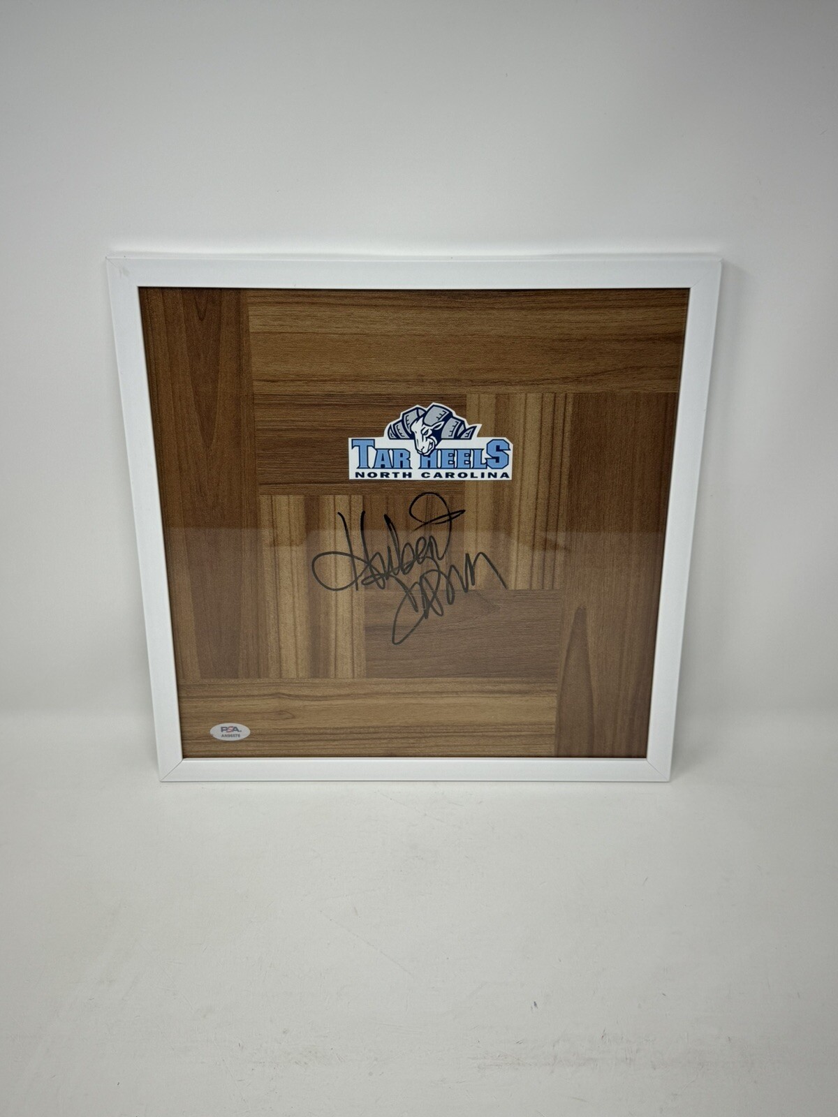 Hubert Davis Autographed Signed North Carolina Tar Heels FRAMED FLOORBOARD UNC PSA 