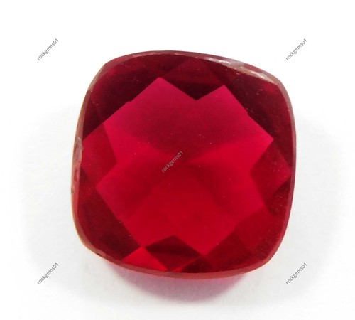 9 Ct Natural CERTIFIED Red Ruby Unheated Square Carving Blood Loose Gemstone - Picture 4 of 5