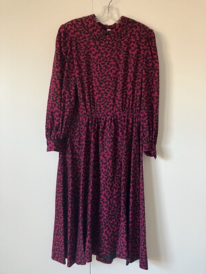 VTG Adele Simpson Printed Wool Dress Vintage Size 10 Made in Hong Kong