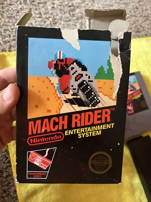Nintendo NES Mach Rider Sticker Seal Game Black Box No Manual Test Market Rare