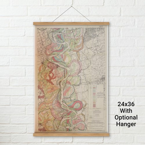 Mississippi River Meander Belt, Geological Map by Harold Fisk, 1944- 3 of 15 - Picture 7 of 11