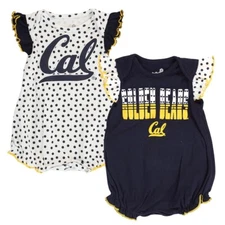 California Golden Bears NCAA Newborn Navy/White "Polka Fan" 2 Piece Creeper Set