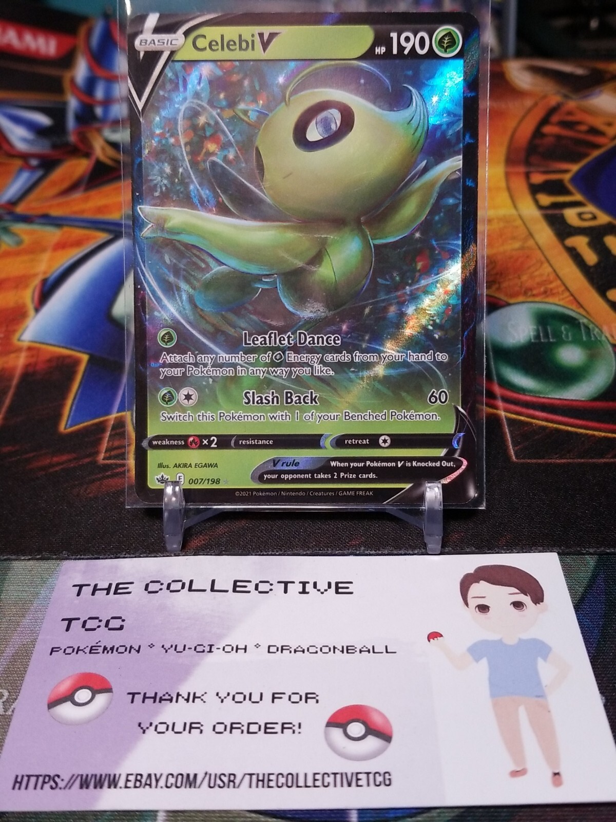 Celebi V 007/198 Full Art Ultra Rare - 2021 Pokemon Chilling Reign NM