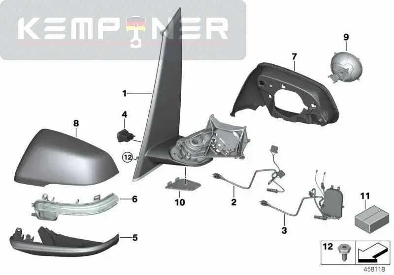 7478770, original BMW, mirror electronics right, BMW 2 Active 