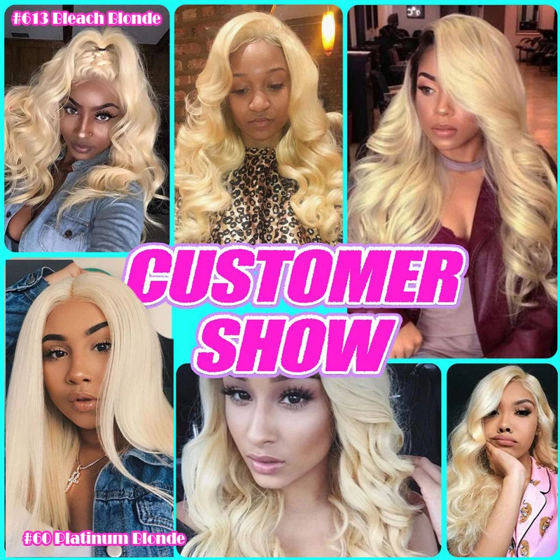 铂金金金发秘鲁 9A 处女人类头发编织 3 包加长纬度美国 — 第 3/4 张图片