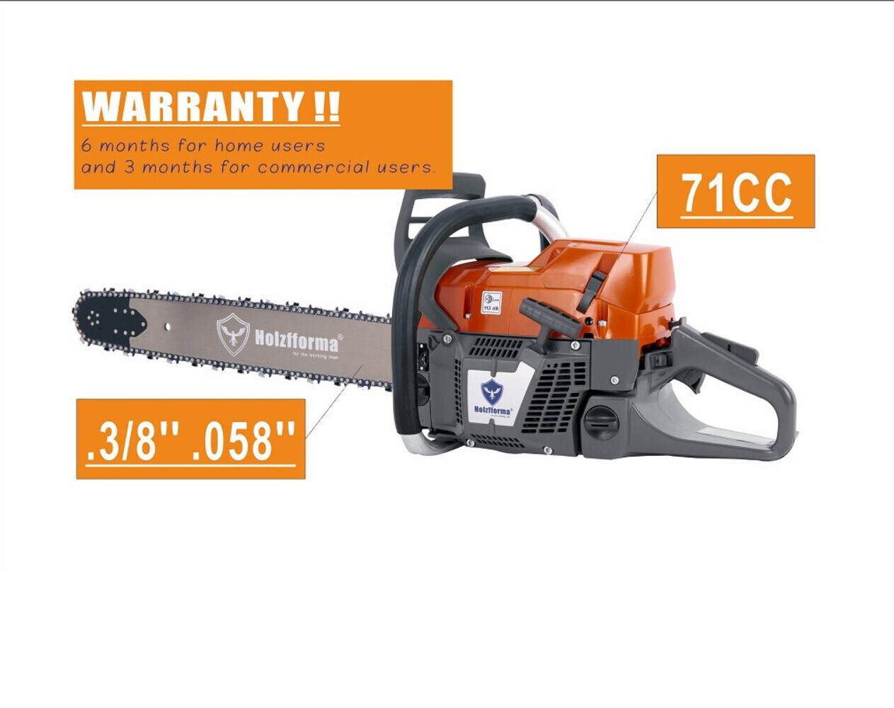 Holzfforma G372XP Orange & Gray 372xp NO Bar/No Chain 71cc Chainsaw