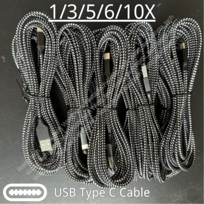 10ft USB Type C Fast Charger Cable Charging Cord Lot For Samsung S9 S20 S10 S22