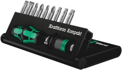 Wera 056653 Kraftform Kompakt 10-teiliges Mikro-Schraubendreher-Bitset SL/PZ/PH/TX