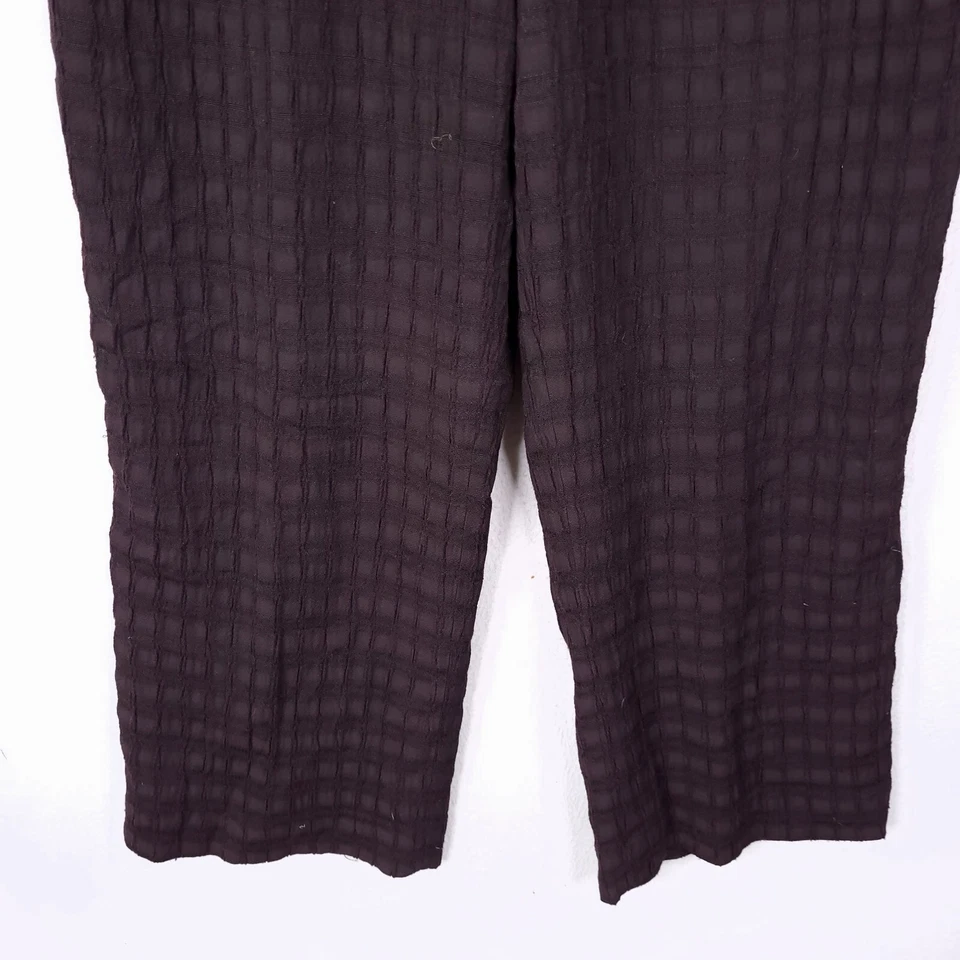 Caroline Rose Women's Pull-On Wool Blend Wide Button Leg Pants Crinkle Lined 1X - Image 3 of 4