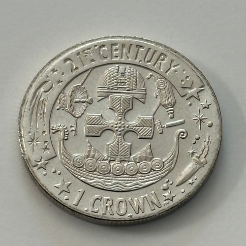 2001 Gibraltar 21st Century 1 Crown CuNi Coin Brilliant Uncirculated Condition - 第 9/10 張圖片