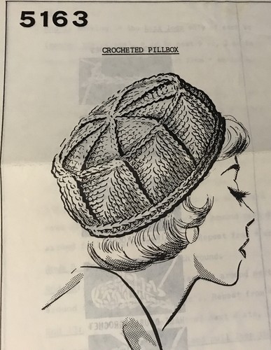 #5163 Vintage pillbox hat Pattern to 