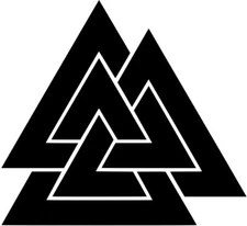 Valknut Style B Vinyl Sticker Decal Norse Viking Odin - Choose Size & Color
