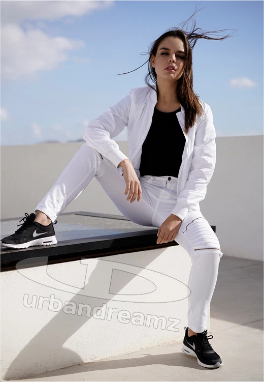 Urban Classics Damen Bomberjacke Stepp Biker Leichte Bomber Jacke MA1 TB1217 - Bild 3 von 3