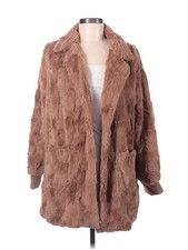 Chelsea & Theodore Women Brown Faux Fur Jacket M