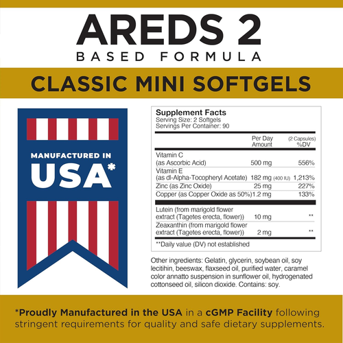 ✨ AREDS 2 Classic Macular Softgels Eye Support Macular Health, Lower Zinc Macula - Picture 7 of 8