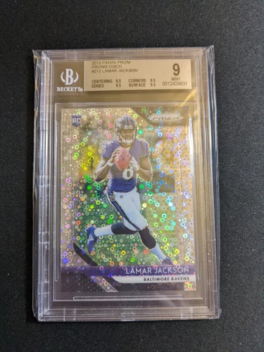 LAMAR JACKSON 2018 PRIZM #212 DISCO Refractor Rookie BGS 9 W/3 9.5 SUBS INVEST💎