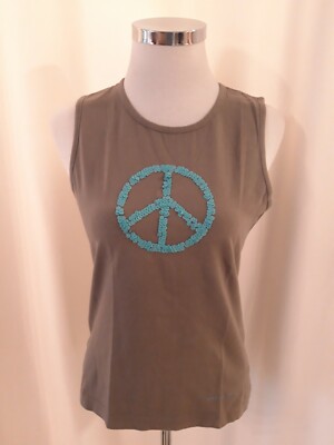 Bellybutton Sweat Shirt Top oliv grün Gr. L 40 mit Peace Motiv Türkis Pailletten