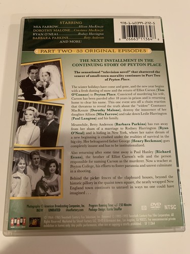 RARE OOP MIA FARROW RYAN O'NEAL PEYTON PLACE PART TWO TV DVD 1964 G-LN READ - Picture 2 of 8