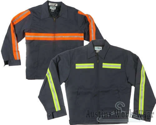 Work Jacket Hi-Vis Reflective Used Uniform Cintas Unifirst Lined Insulated Coat - product listing photo