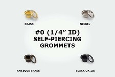  0 1/4" METAL grommets Self Piercing 500 w/washers NICKEL BRASS BLACK or ANTIQUE