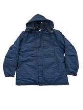 VTG Carhartt Duck Canvas Quilted Jacket Mens 50 C03 Arctic w/ Hood Navy USA Made