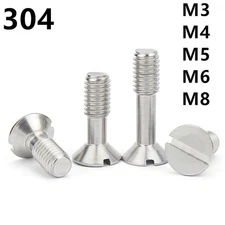 304 Stainless Steel Slotted Countersunk Head Screws With Waisted Shank M3 M4 M5