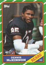 Dennis McKinnon Bears 1986 Topps Football #14 Excellent Condition Bx1b