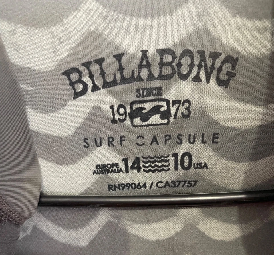 Women’s Billabong Black Floral Stripe Surf Capsule Suit Wetsuit Size UK 14 US 10 - image 2 of 3