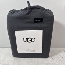 UGG Devon Sheet Set Queen Size Charcoal Fits Up to 17" Deep Mattress 4 PC NEW