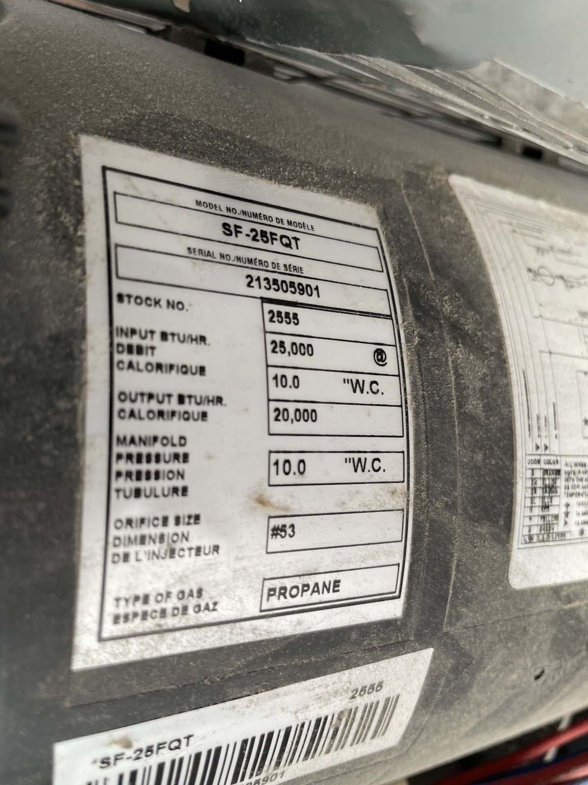 SF-25FQ SF-25FQT Suburban 25,000 BTU RV Furnace Horizontal Vents Motorhome