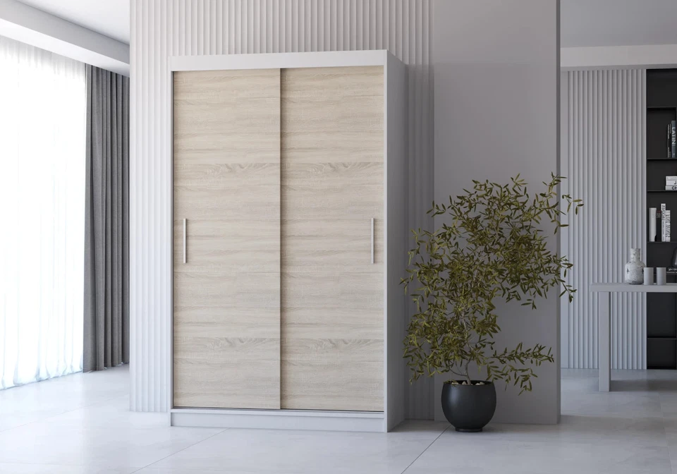 Schwebetürenschrank Kleiderschrank Mehrzweckschrank Schrank NEOMI 04- 120 cm - Bild 2 von 4