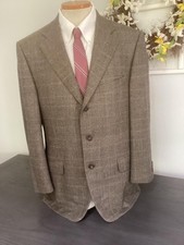 ERMENEGILDO ZEGNA BLACK LABEL WOOL CASHMERE MED GRAY PLAID SPORTS COAT 40R