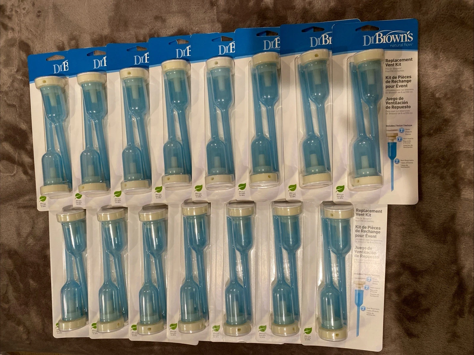 NEW NIB Lot of (15) 8 oz vent kit Dr. Brown’s Natural Flow Narrow Blue