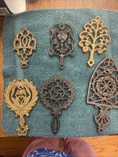 Vintage Cast Iron Trivets Lot of 6 Smalls