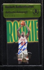 BAS 1995-96 Skybox Premium Rookie Kurt Thomas #231 Beckett Auth Sticker Auto ur8